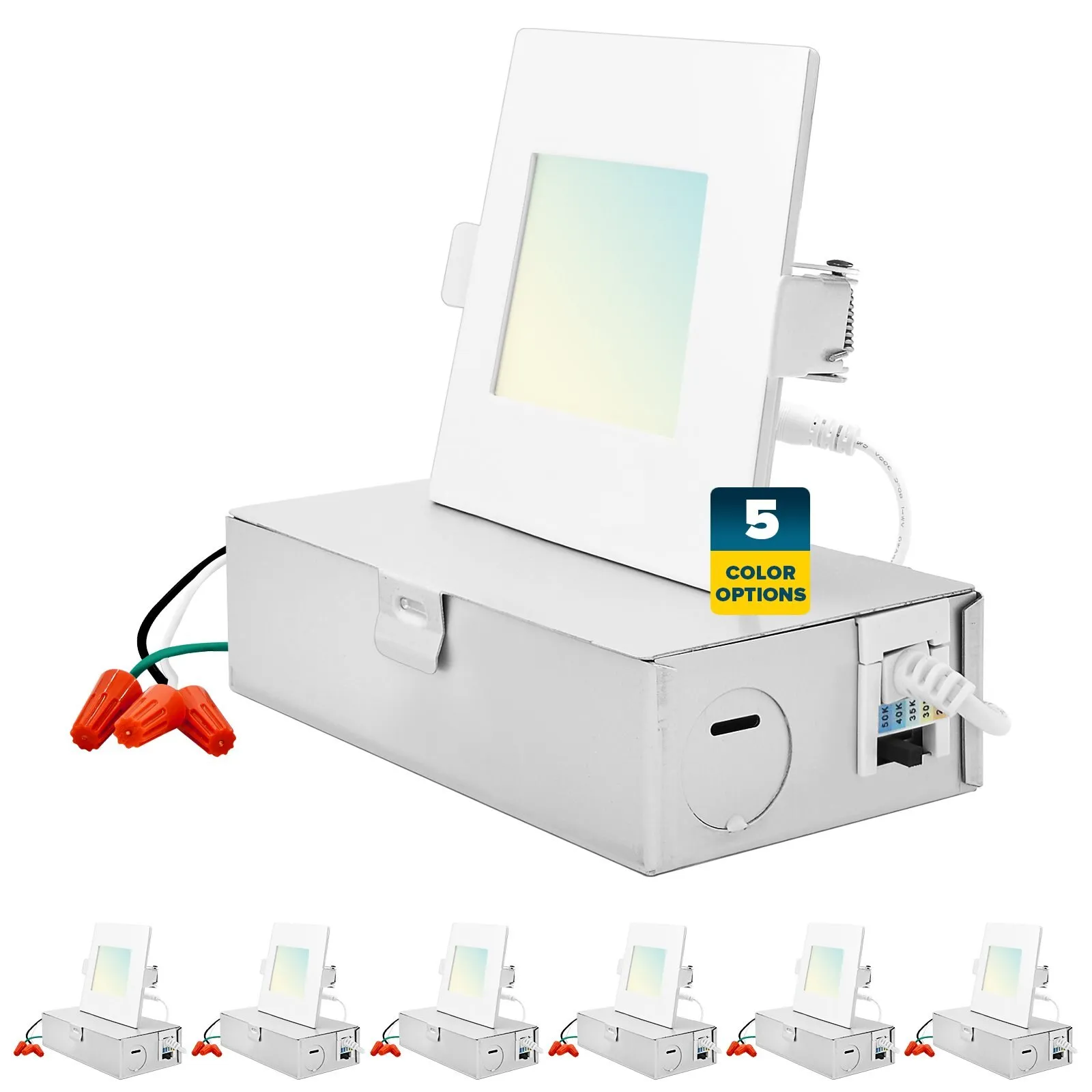 3 Inch Square Ultra Thin LED Recessed Downlights Dimmable, 6PK