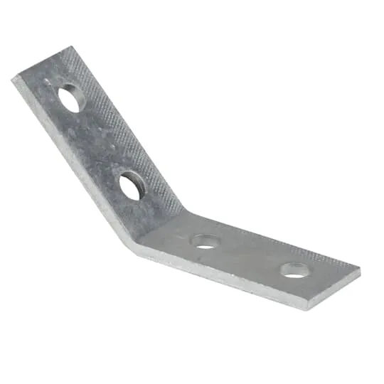Angular Fitting, Hot Dipped Galvanized Finish, Open Type, Steel, 4 Holes