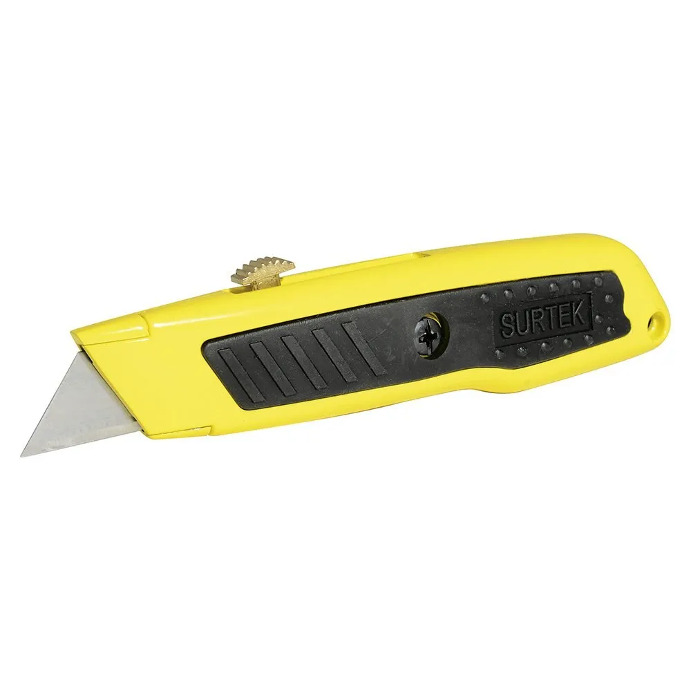 Straight utility knife with grip