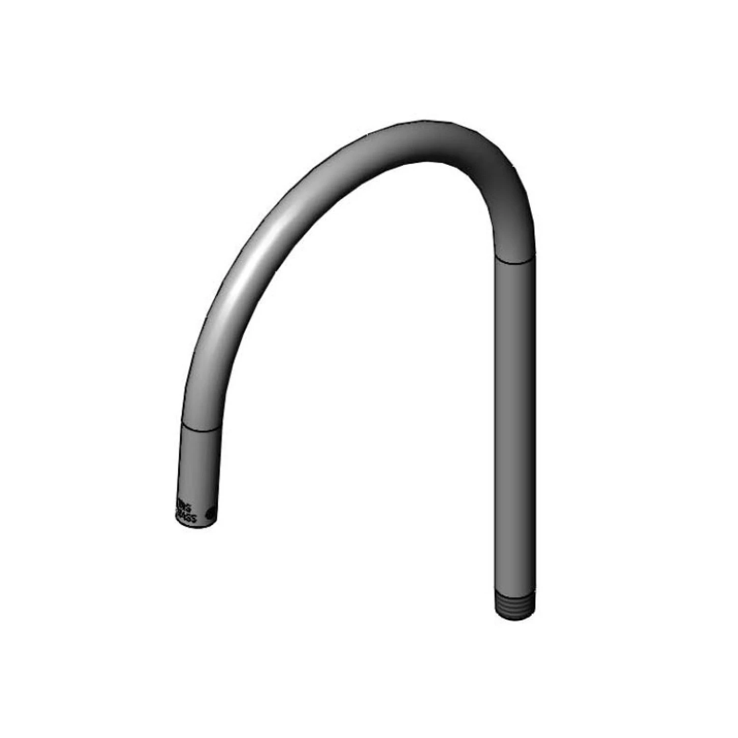 T&S 127XP Plain-End Rigid Gooseneck, 7-5/8 Inch Spread, Full- Flow Polished Chrome-Plated Brass | CL6UPW