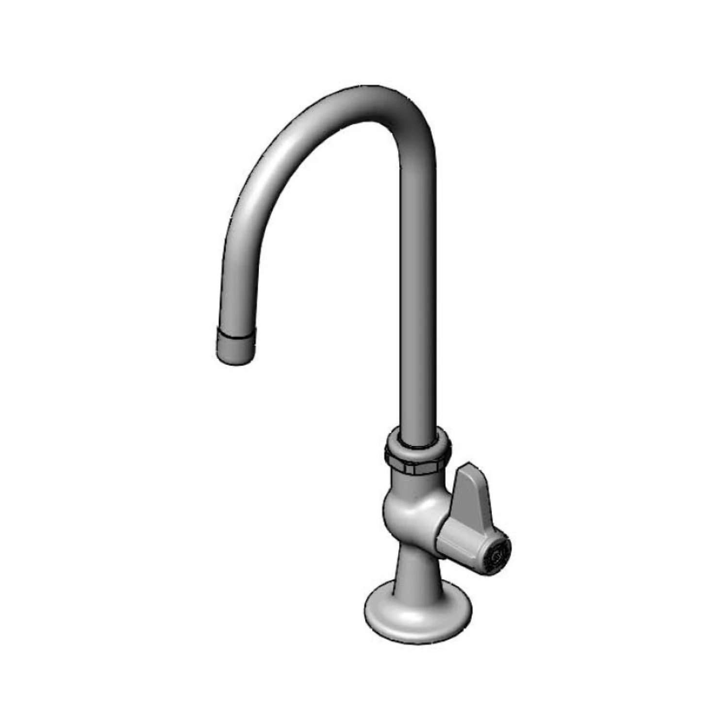 T&S 5F-1SLX05-F15 Deck Mount Faucet, Gooseneck, Quarter-Turn Ceramic Cartridge, 1.5 GPM Aerator | CL6UQL