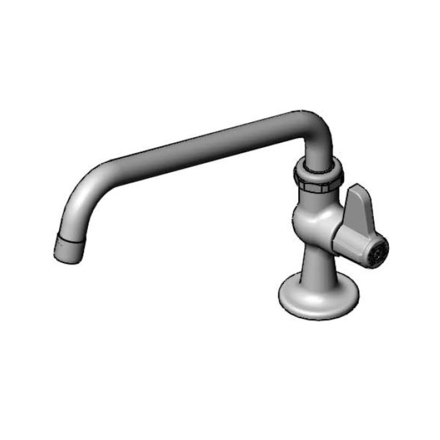 T&S 5F-1SLX10-F15 Deck Mount Faucet, Single Supply, Swing Nozzle, 1.6 GPM Aerator | CL6UQP