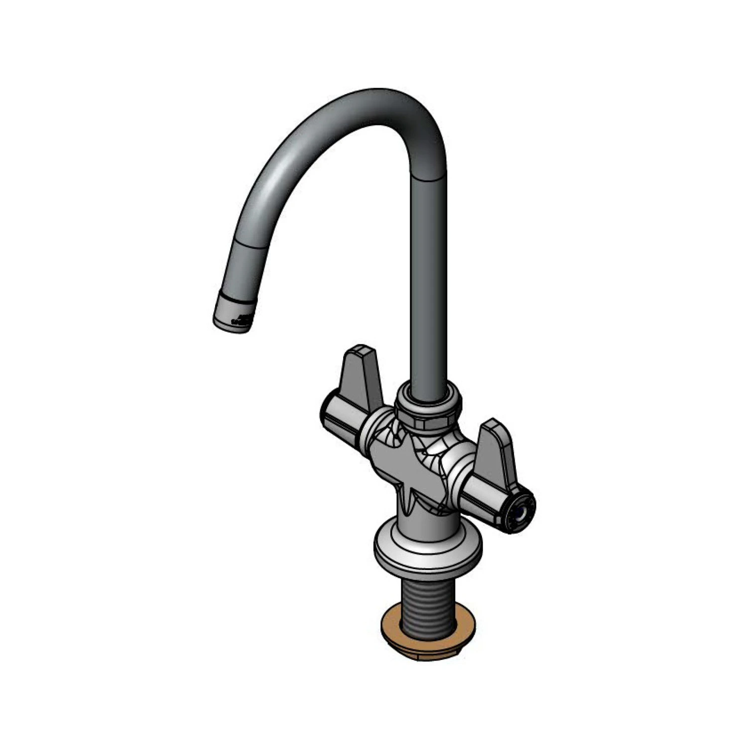 T&S 5F-2SLX05C-F15 Deck Mount Mixing Faucet, Single Hole, Swivel Gooseneck, 1.5 GPM Aerator | CL6UQT