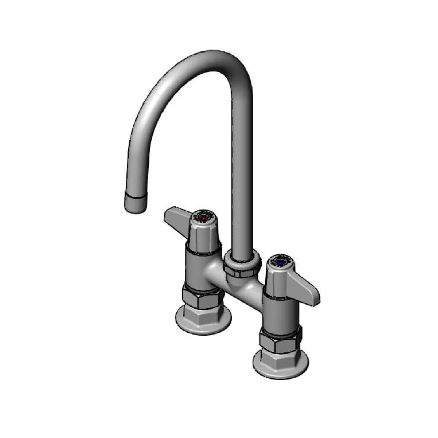 T&S 5F-4DLS05-F15 Deck Mount Mixing Faucet, 4 Inch Size, Swivel Gooseneck | CL6URB