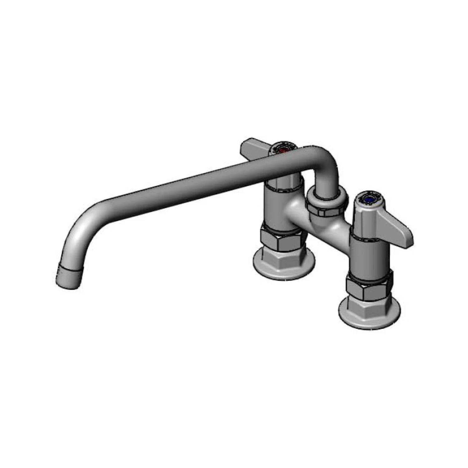 T&S 5F-4DLS12-F15 Deck Mount Mixing Faucet, 4 Inch Size, Swing Nozzle, 1.5 GPM Aerator | CL6URE