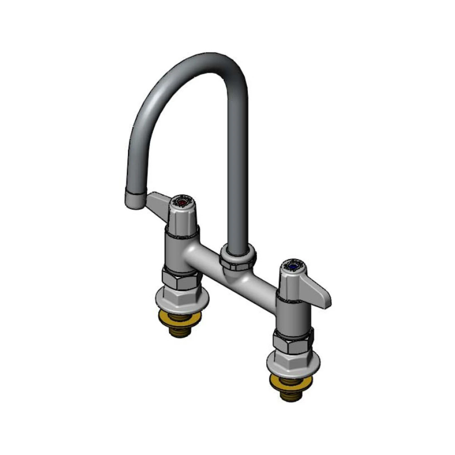 T&S 5F-6DLS05-F15 Deck Mount Mixing Faucet, 6 Inch Size, Swivel Gooseneck, 1.5 GPM Aerator | CL6URM
