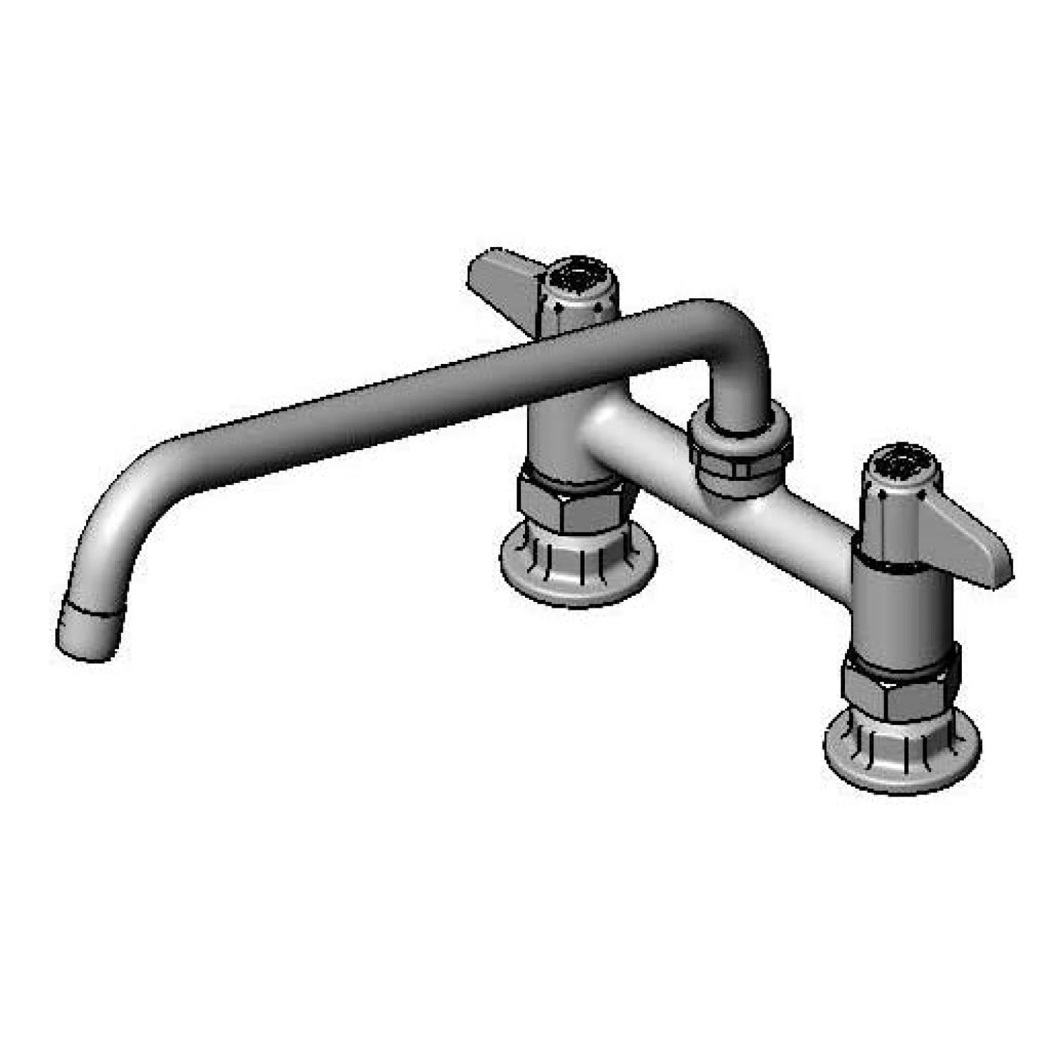 T&S 5F-6DLS12 Deck Mount Swivel Base Faucet, 6 Inch Size, 12 Inch Swing Nozzle | CL6URT