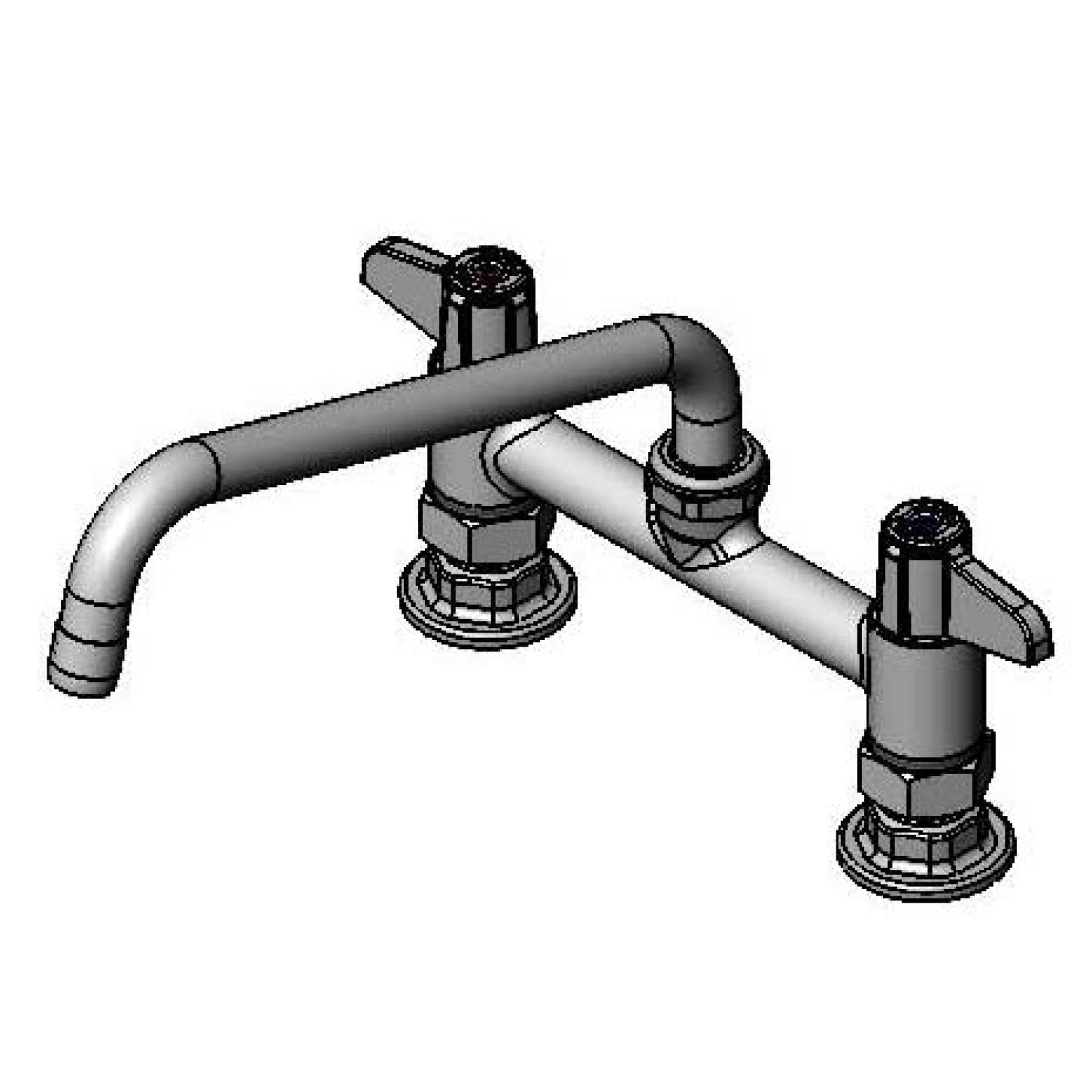 T&S 5F-7DLS10 Deck Mount Faucet, 7 Inch Size, Lever Handles, 10 Inch Swing Nozzle | CL6UTE
