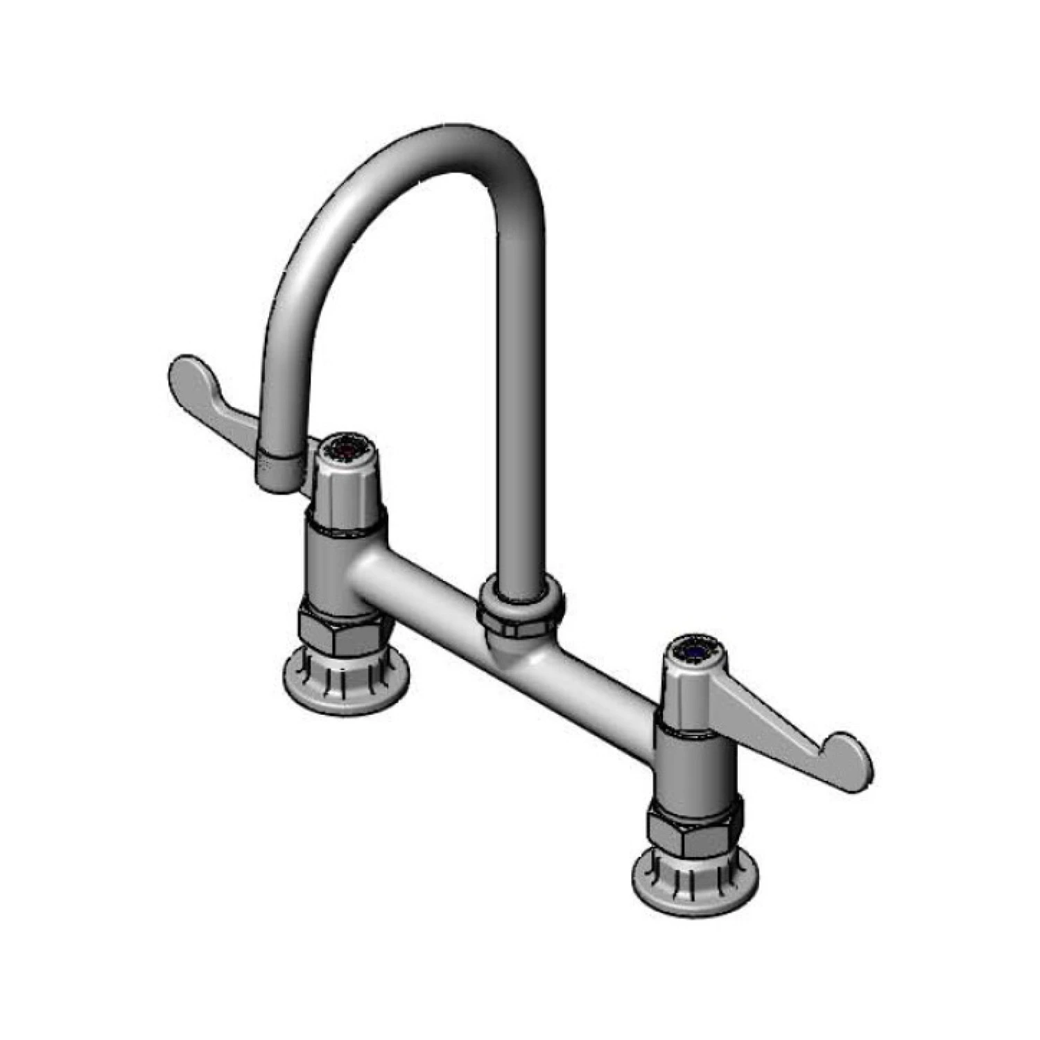 T&S 5F-8DWS05-F15 Deck Mount Mixing Faucet, 8 Inch Size, Swivel Gooseneck | CL6UTR