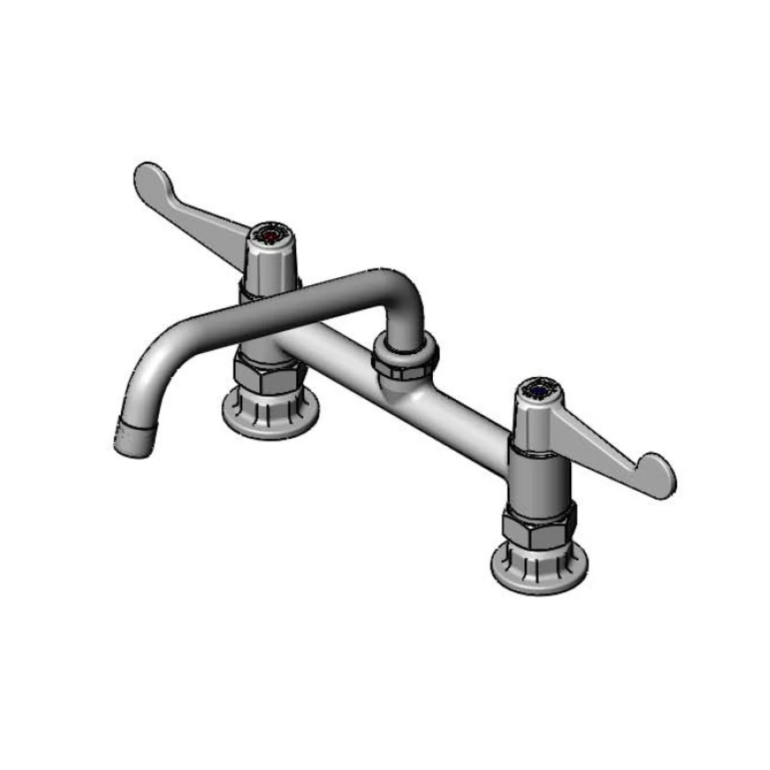 T&S 5F-8DWS08-F15 Deck Mount Mixing Faucet, 8 Inch Size, Swing Nozzle, 1.5 GPM Aerator | CL6UTT