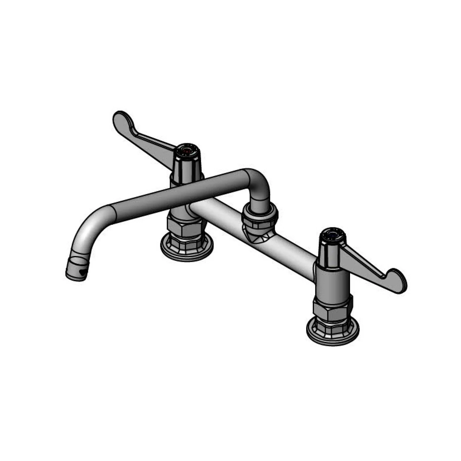 T&S 5F-8DWS10-F15 Deck Mount Mixing Faucet, 8 Inch Size, Swing Nozzle, 1.5 GPM Aerator | CL6UTU
