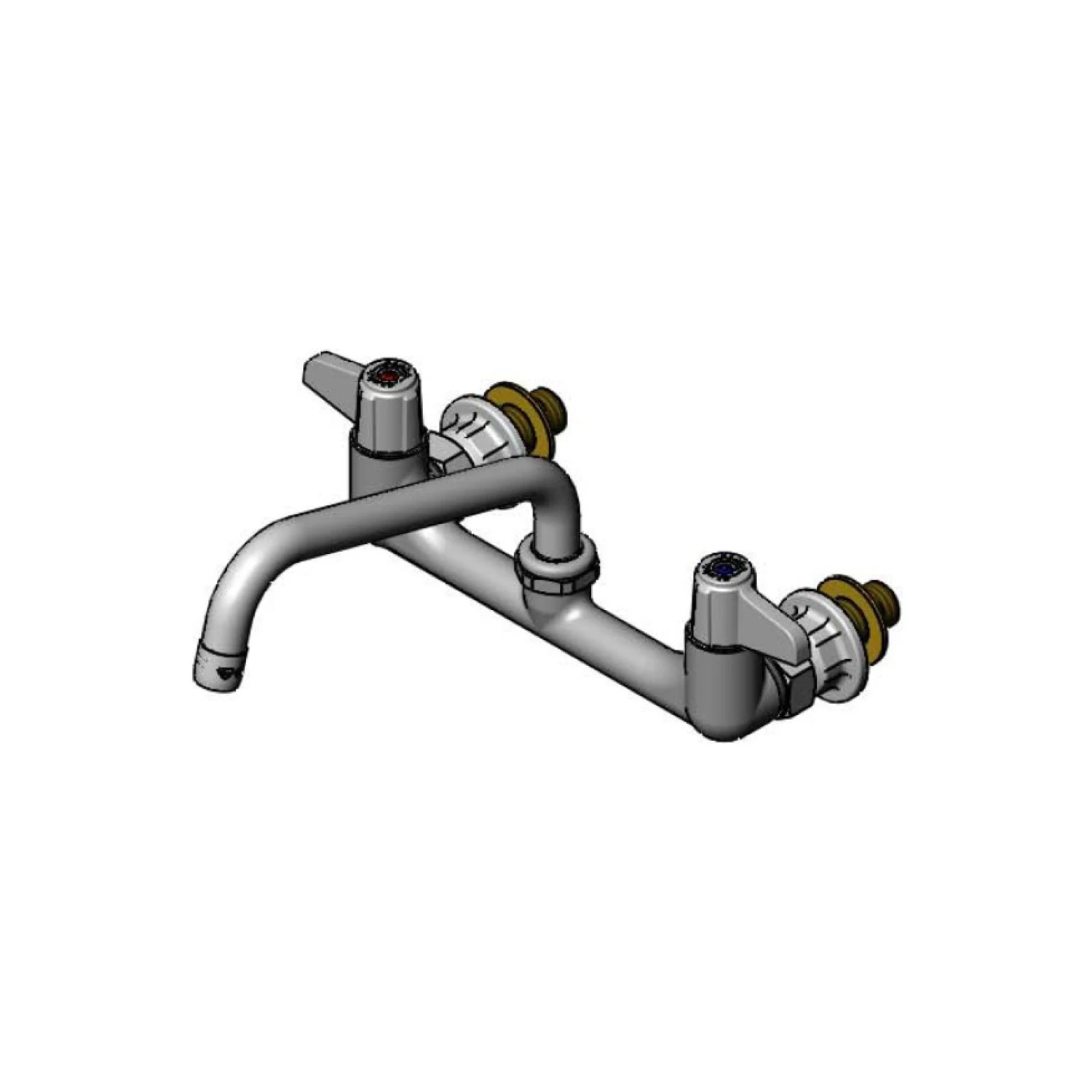 T&S 5F-8WLZ08 Wall Mount Faucet, With Quarter-Turn Ceramic Cartridges, Equip Lever Handles | CL6UTY