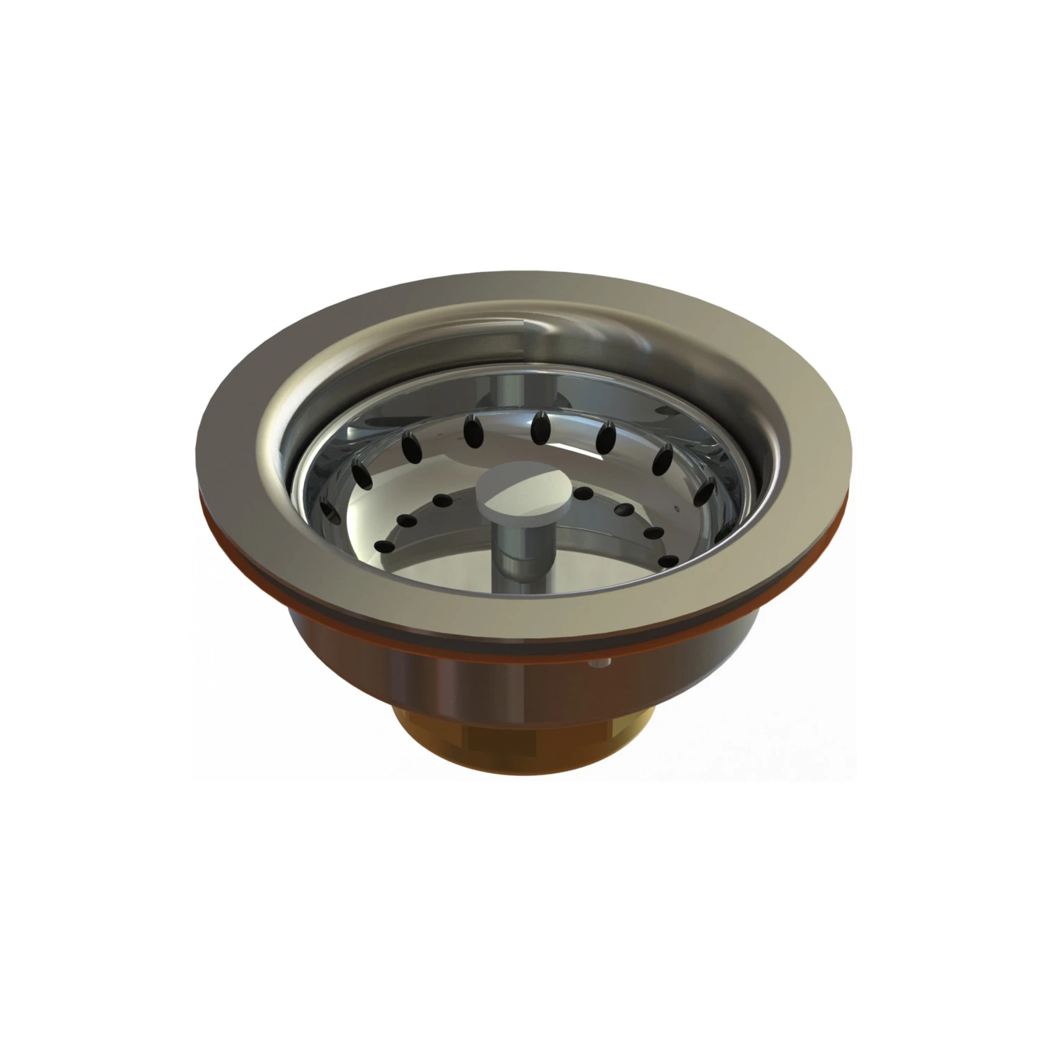 T&S 5HS-7010 Duo Basket Drain, For 3-1/2 Inch Sink Opening, SS Strainer With Rubber Stopper | CL6UUG