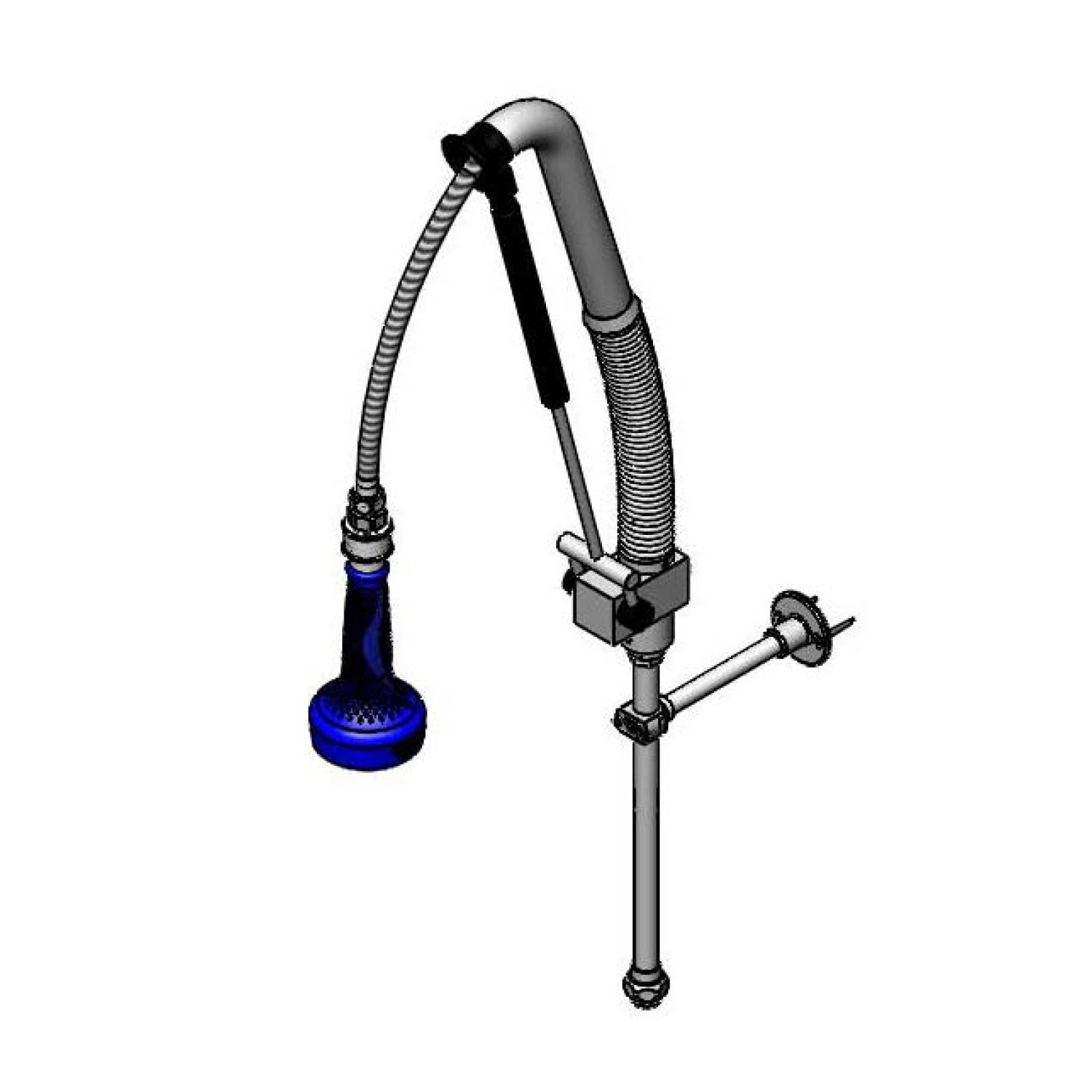 T&S B-0133-B8P-LB Pull-Down Pre-Rinse Unit, 12 Inch Riser, 30 Inch Flexible Stainless Steel Hose | CL6UVZ