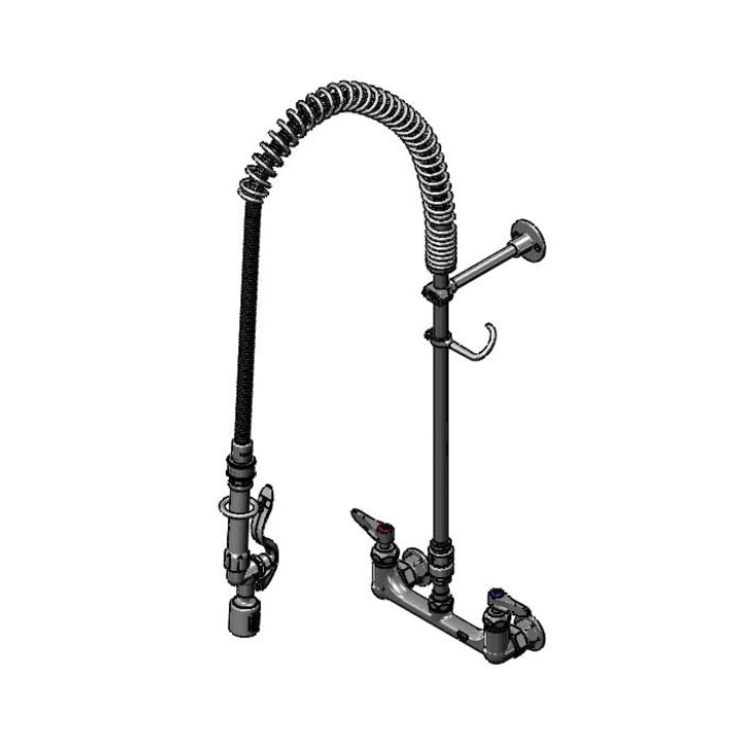 T&S B-0133-CR-VBJSK Wall Mount Faucet, With Ceramas, 8 Inch, 44 Inch Flexible Hose | CL6UWF