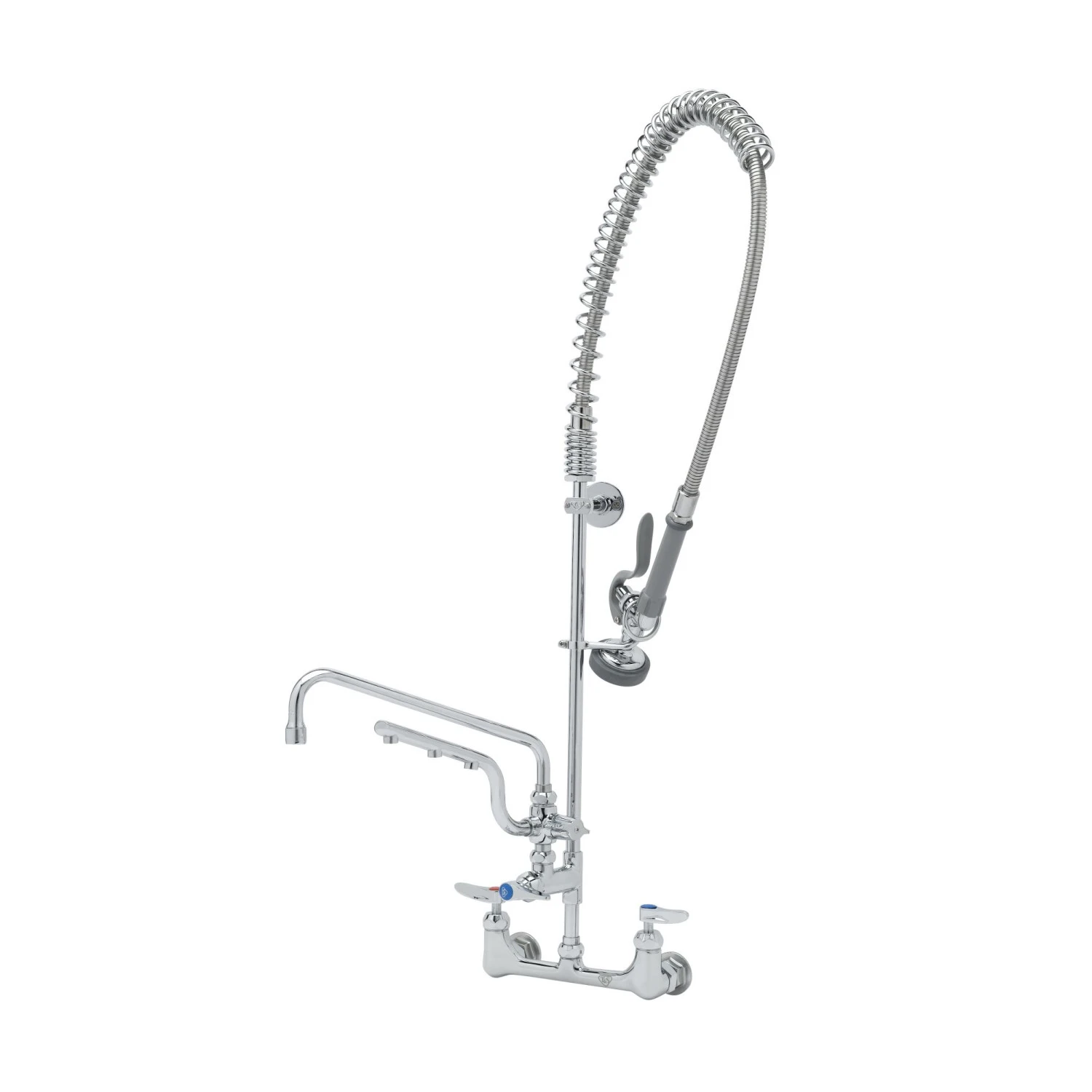 T&S B-0133-U12-CR-B Wall Mount Mixing Faucet, 8 Inch, Quarter Turn Cartridge, With Check Valve | CL6UWJ