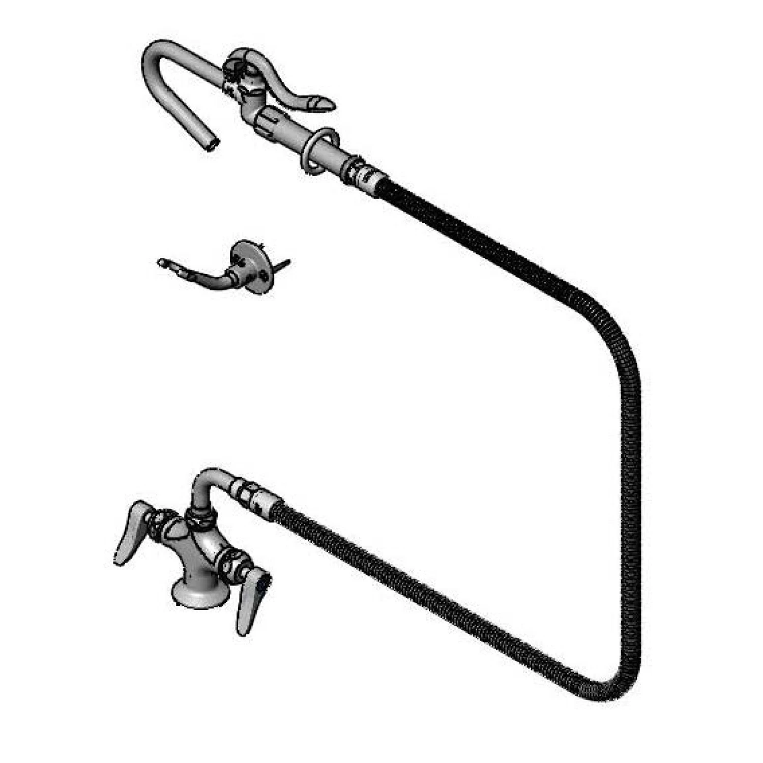 T&S B-0300-PFCR-LVB Double Pantry Faucet, Cerama With Check Valves, Hook Nozzle | CL6UXZ