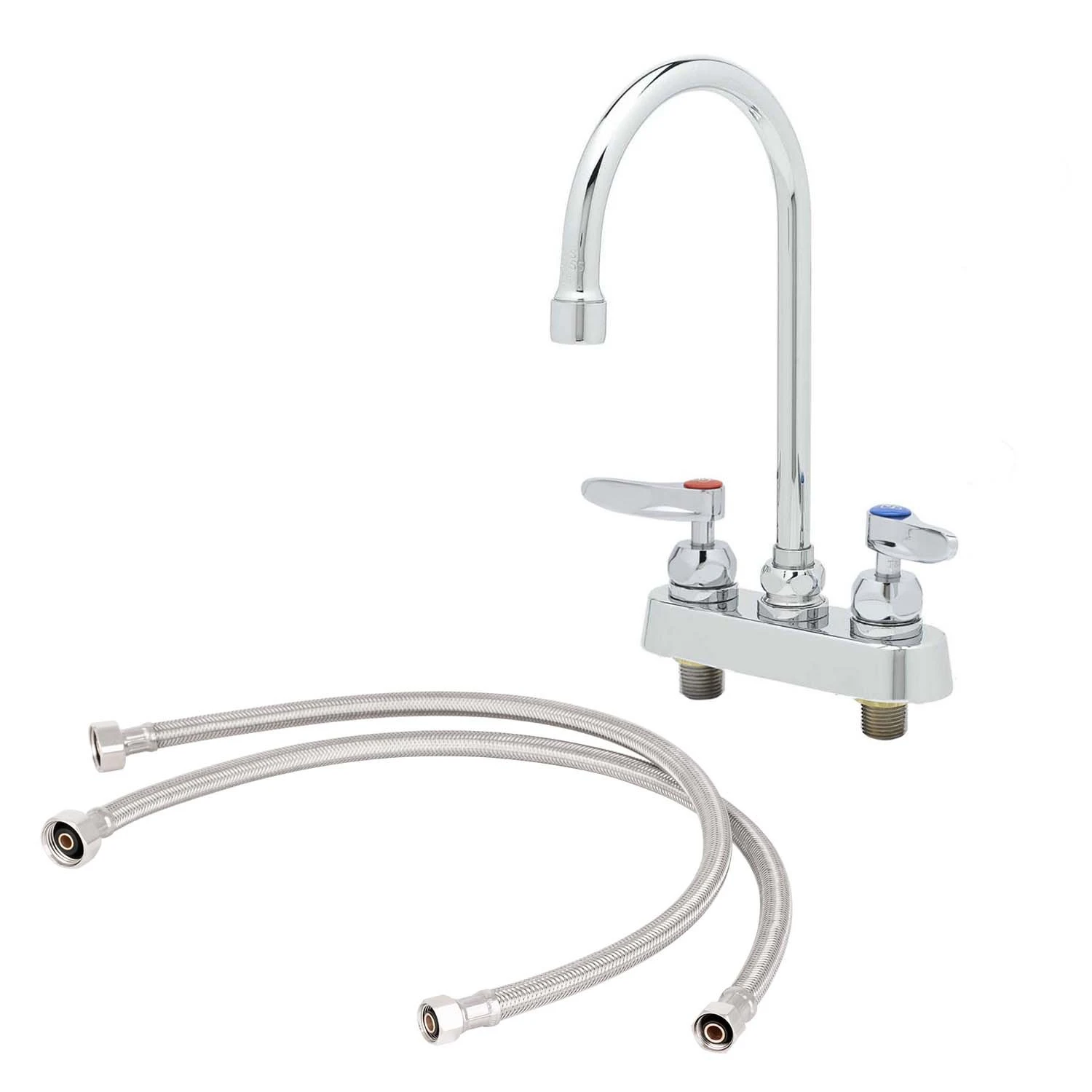 T&S B-1141-CR-KIT Deck Mount Workboard Faucet, 4 Inch, Swivel Gooseneck, 2.2 GPM Aerator | CL6UZA