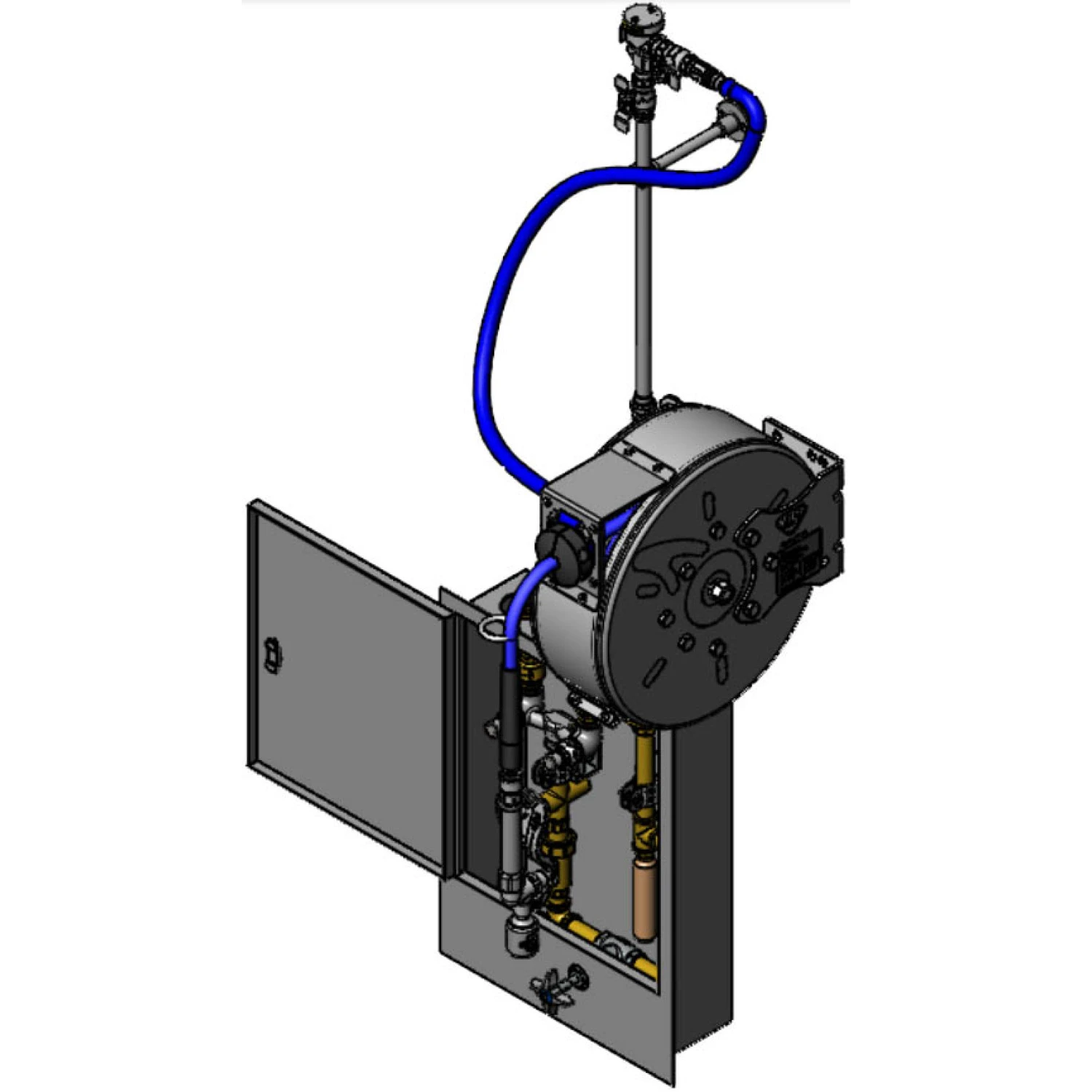 T&S B-7122-C1JXS5 Hose Reel Control Cabinet, Control Valve, Check Valves, 30 ft. Hose Reel | CL6VBJ