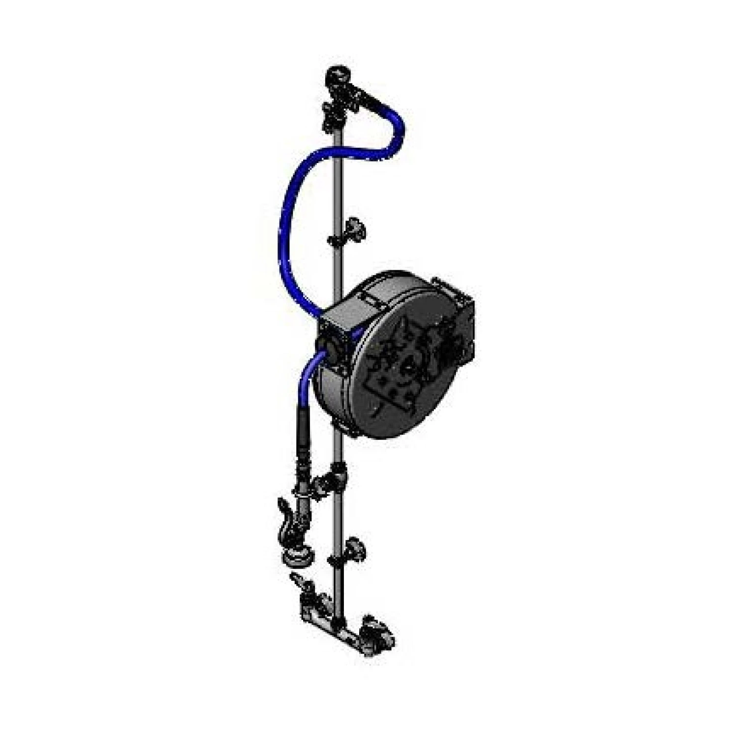 T&S B-7122-C1MXS2E Hose Reel Assembly, Enclosed 30 Inch Hose Reel, Exposed Piping, Stainless Steel | CL6VBL