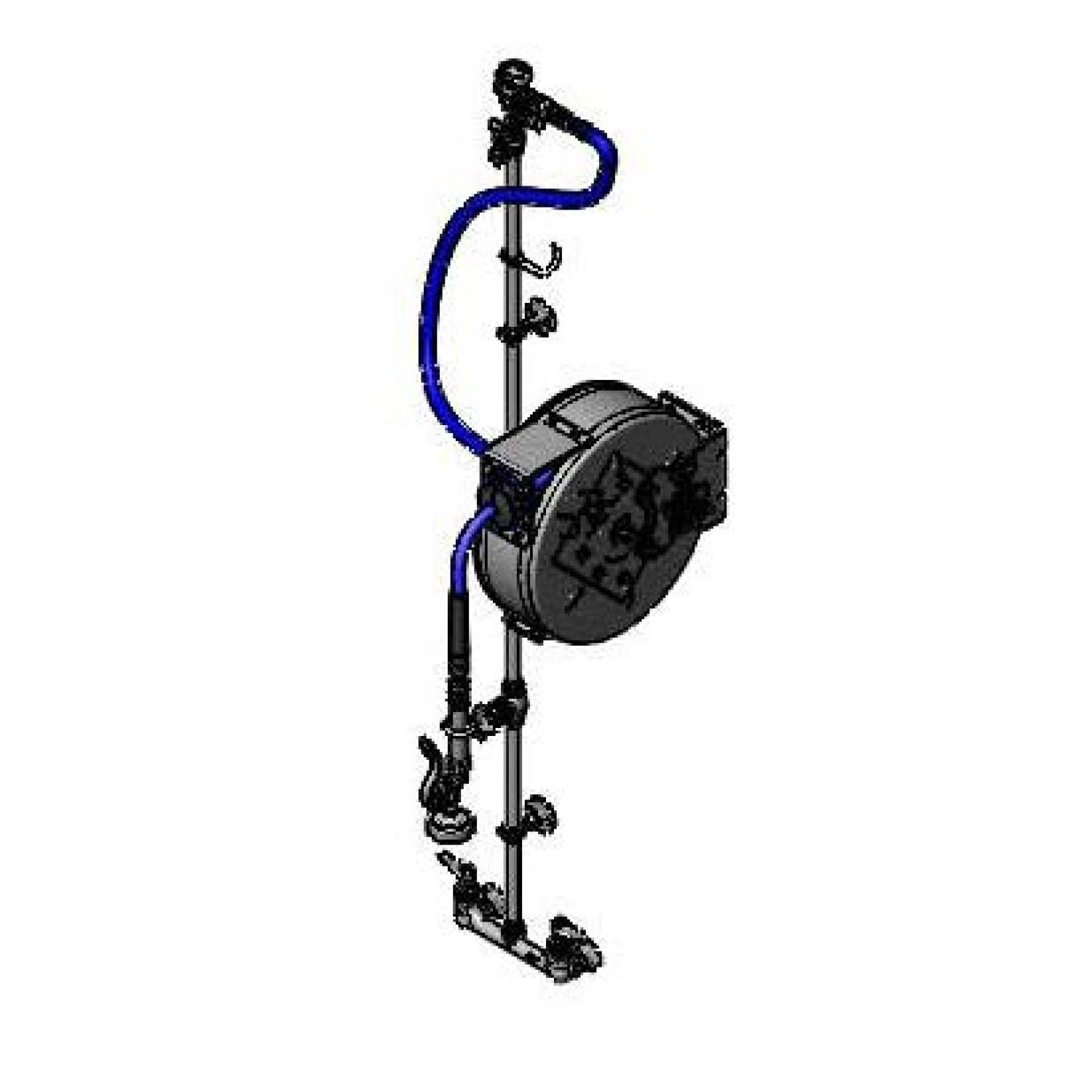 T&S B-7122-C1MXS2EFH Hose Reel Assembly, Enclosed 30 Inch Hose Reel, Exposed Piping, Stainless Steel | CL6VBM