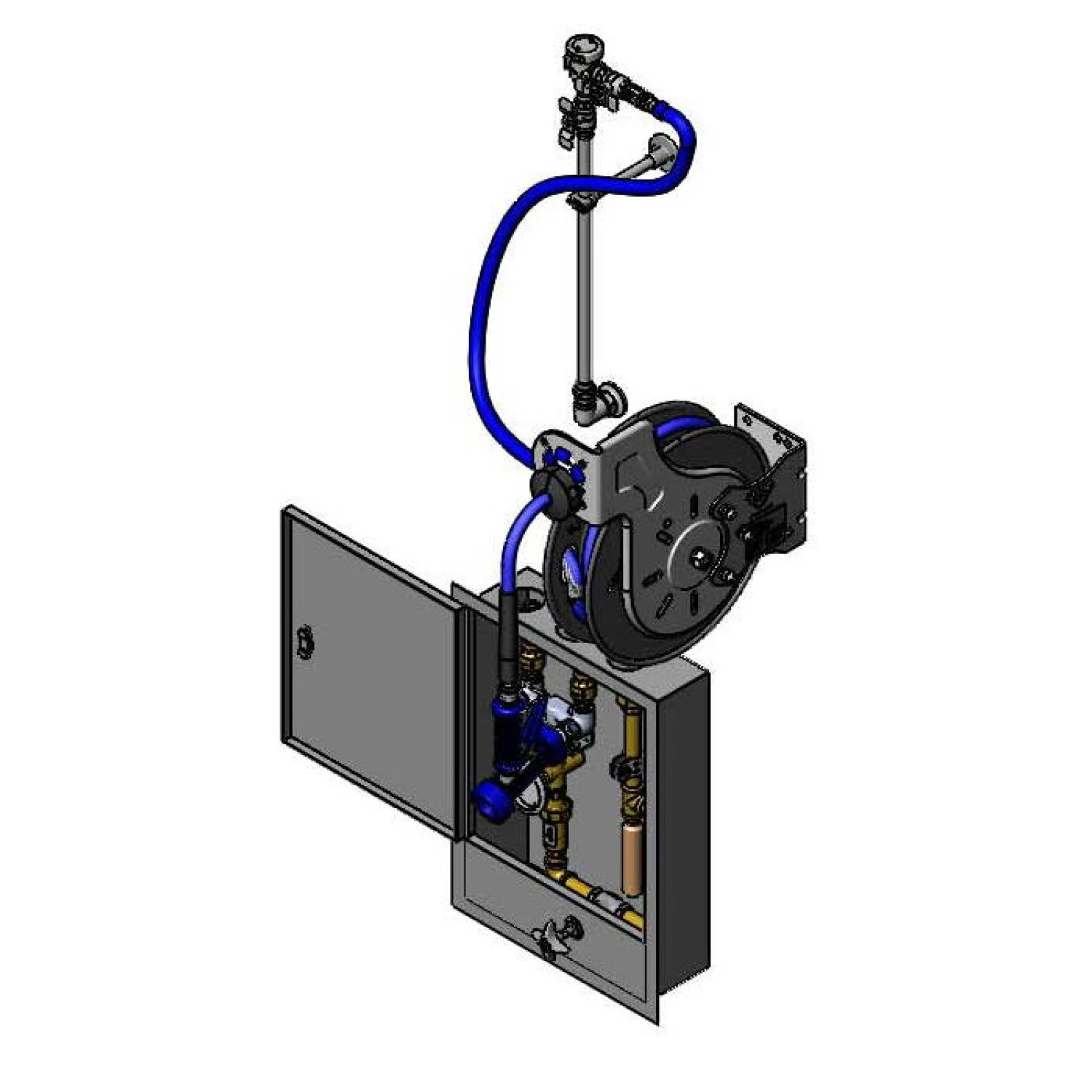 T&S B-7132-U03XS5 Hose Reel System, 3/8 Inch ID x 35 ft. Hose Reel, Control Cabinet, 7/16 Inch Spray Gun | CL6VBR