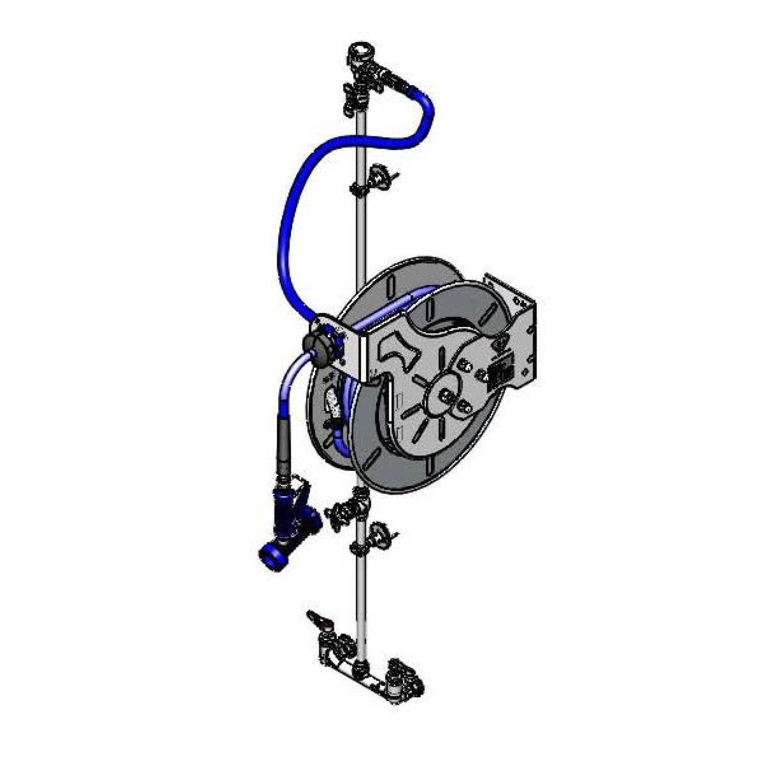 T&S B-7142-U02XS1C Hose Reel Assembly, Opened 50 Inch Hose Reel, Exposed Piping, Accessories | CL6VCC