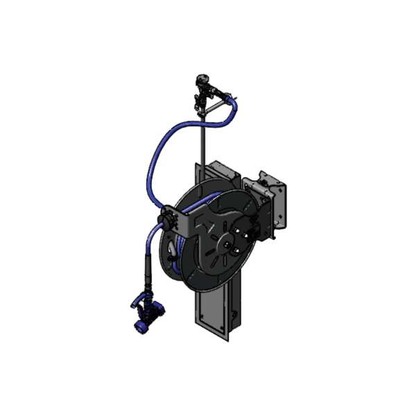 Open Hose Reel, 50 ft. Length, SS Recessed Cabinet, Bottom Inlets, Mixing Valve