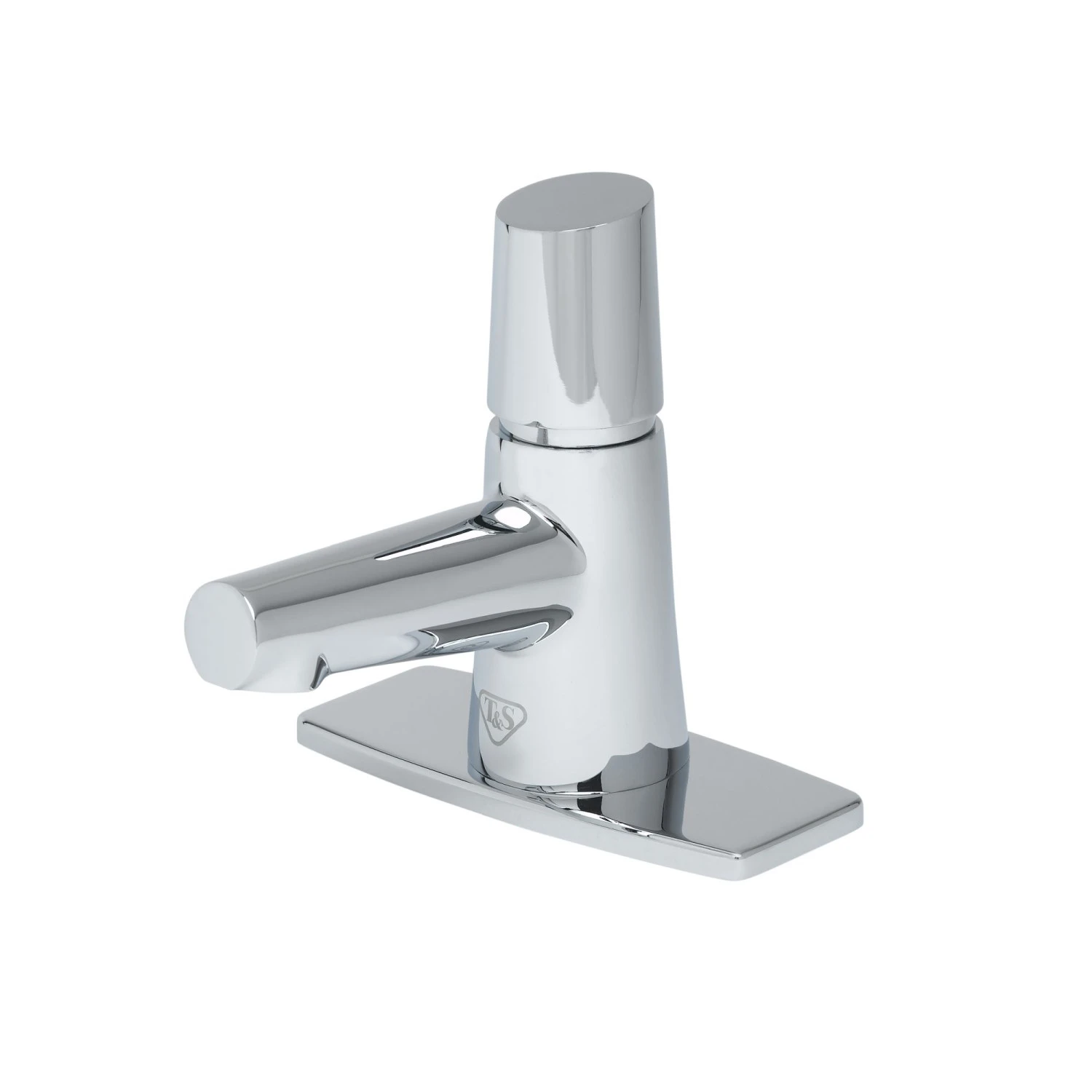 T&S BP-0723-4DP Metering Lavatory Faucet, Polished Chrome, Deck Plate | CL6VDA