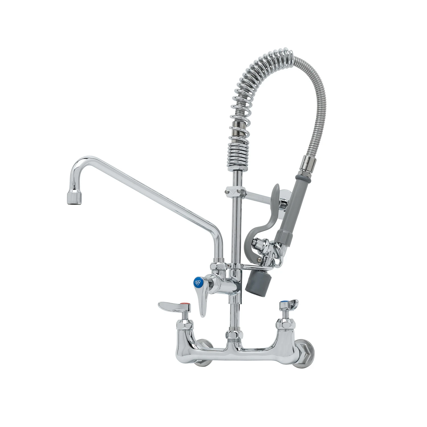 T&S MPY-8WLN-12-CR Pre-Rinse Faucet Unit, 8 Inch Wall Mount, 12 Inch Swing Nozzle | AW4BVD