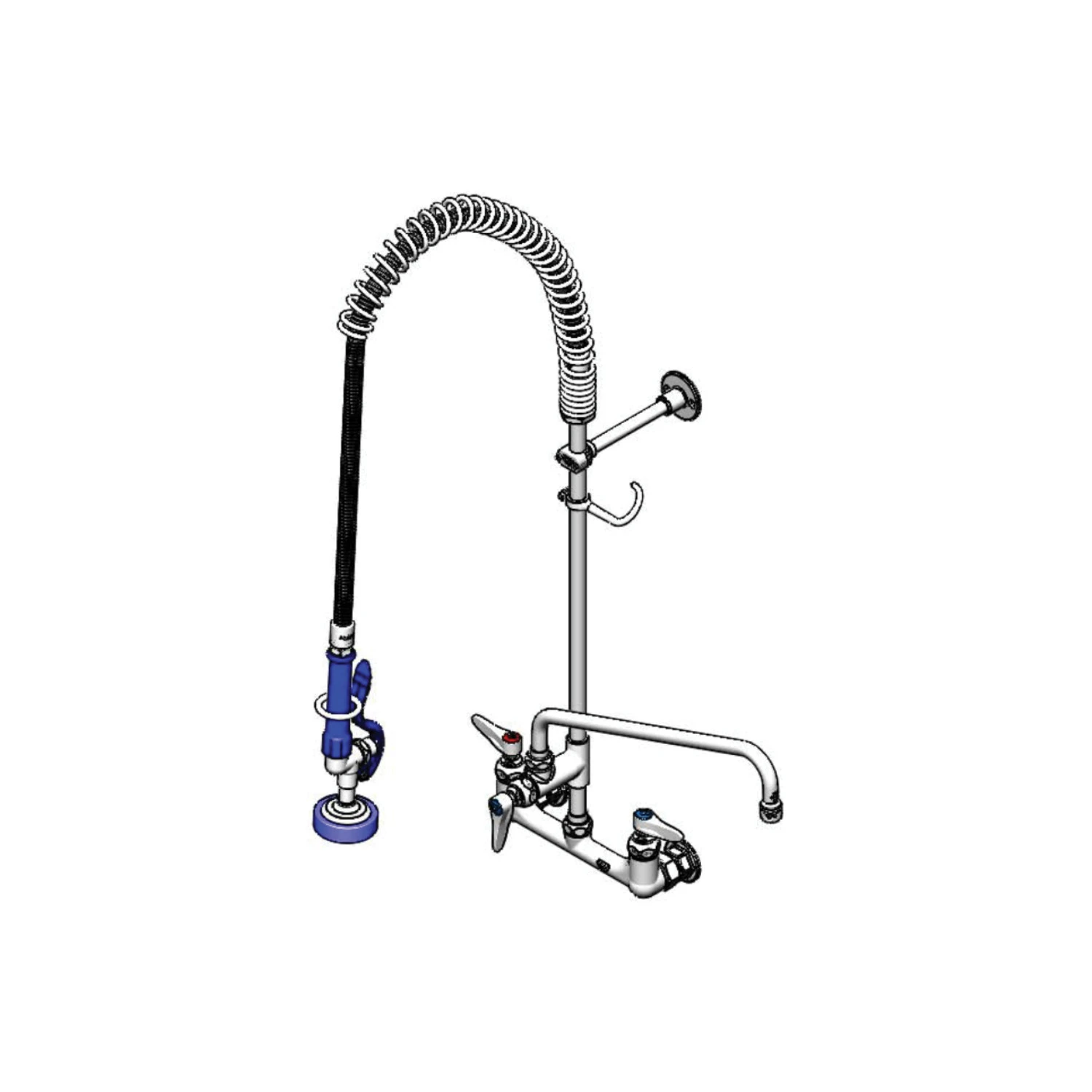 T&S PB-8WOSN14KZKZC Pet Grooming Unit, Spring Action, 8 Inch Wall Mount, 14 Inch Add-On Nozzle | CL6VFU