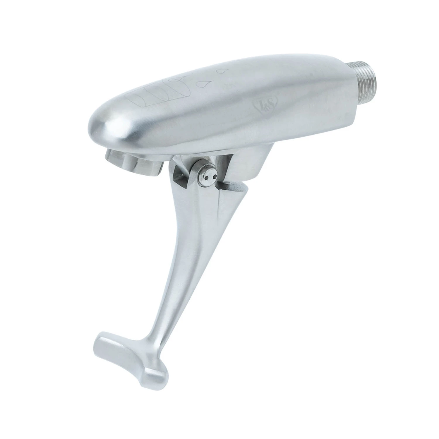 T&S S-1205 Wall Mount Glass Filler, Push Back Design, Dark Blue Self-Closing Arm | CL6VKR