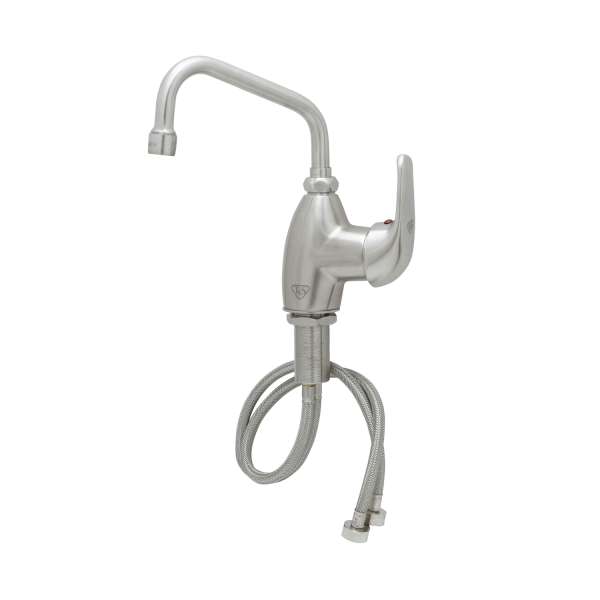 Deck Mount Faucet, Single Lever, SS, 6 Inch Swing Nozzle