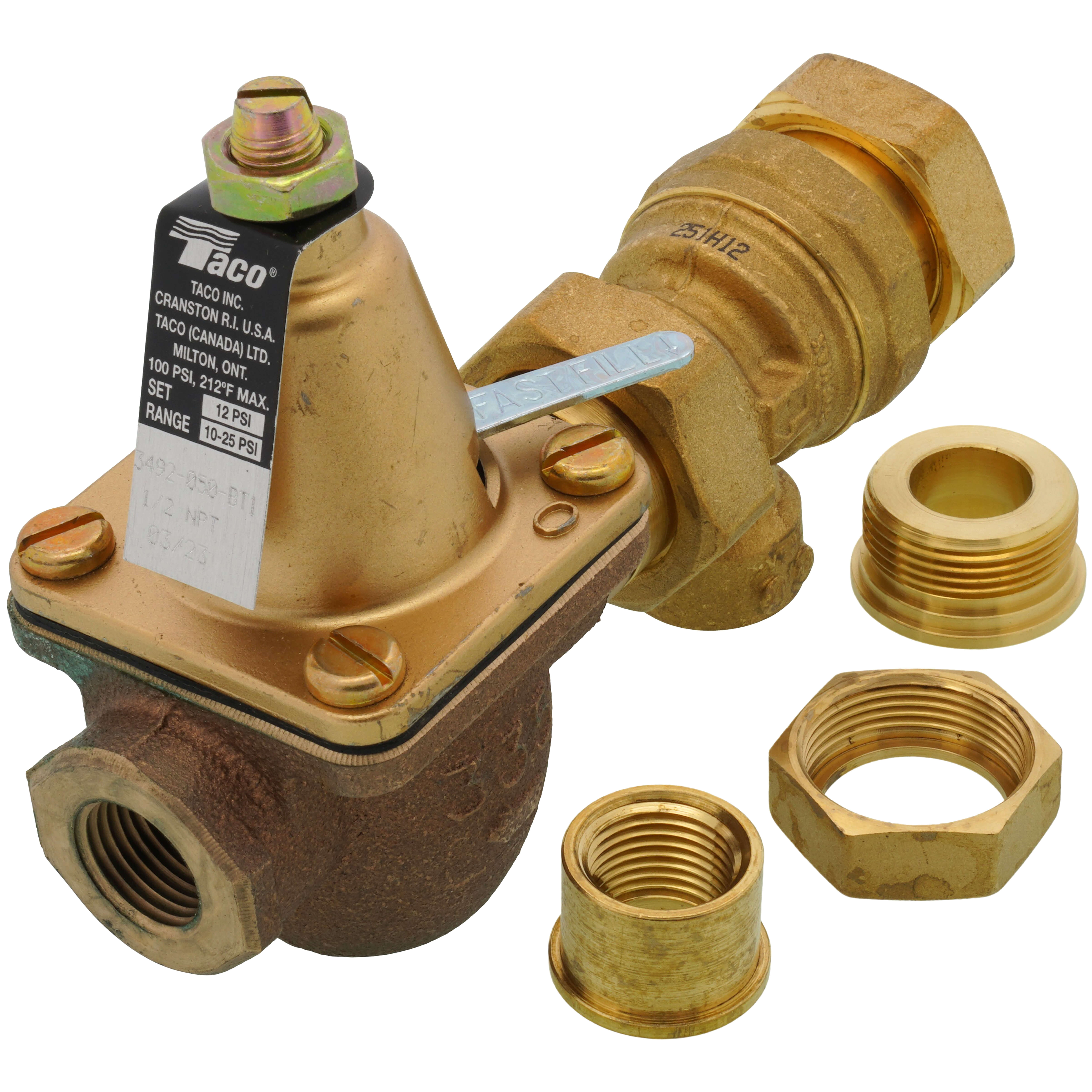 Combination Boiler Feed Valve And Backflow, 1/2 Inch, Brass