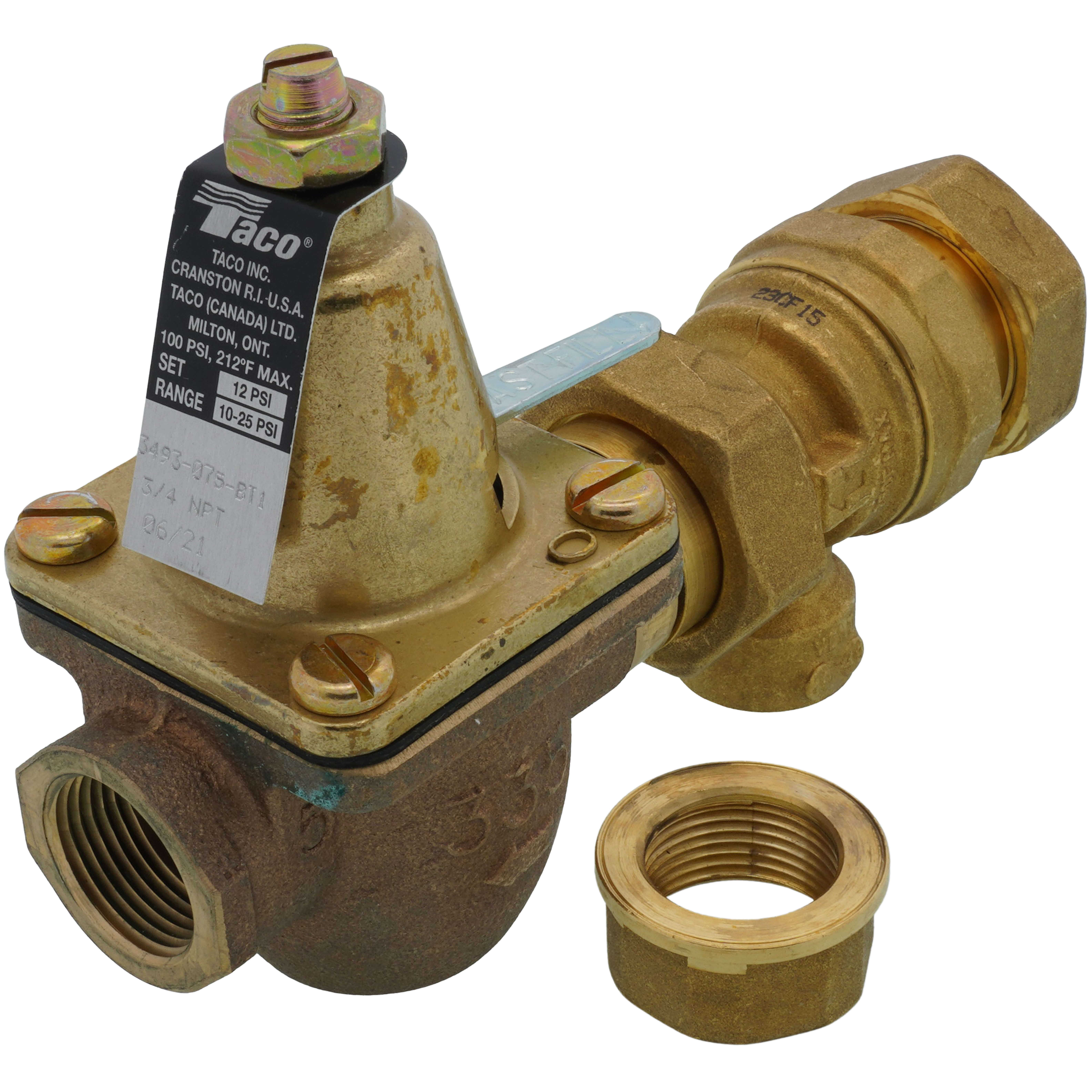 Combination Boiler Feed Valve, Backflow NPT x NPT, 3/4 Inch Size, Brass