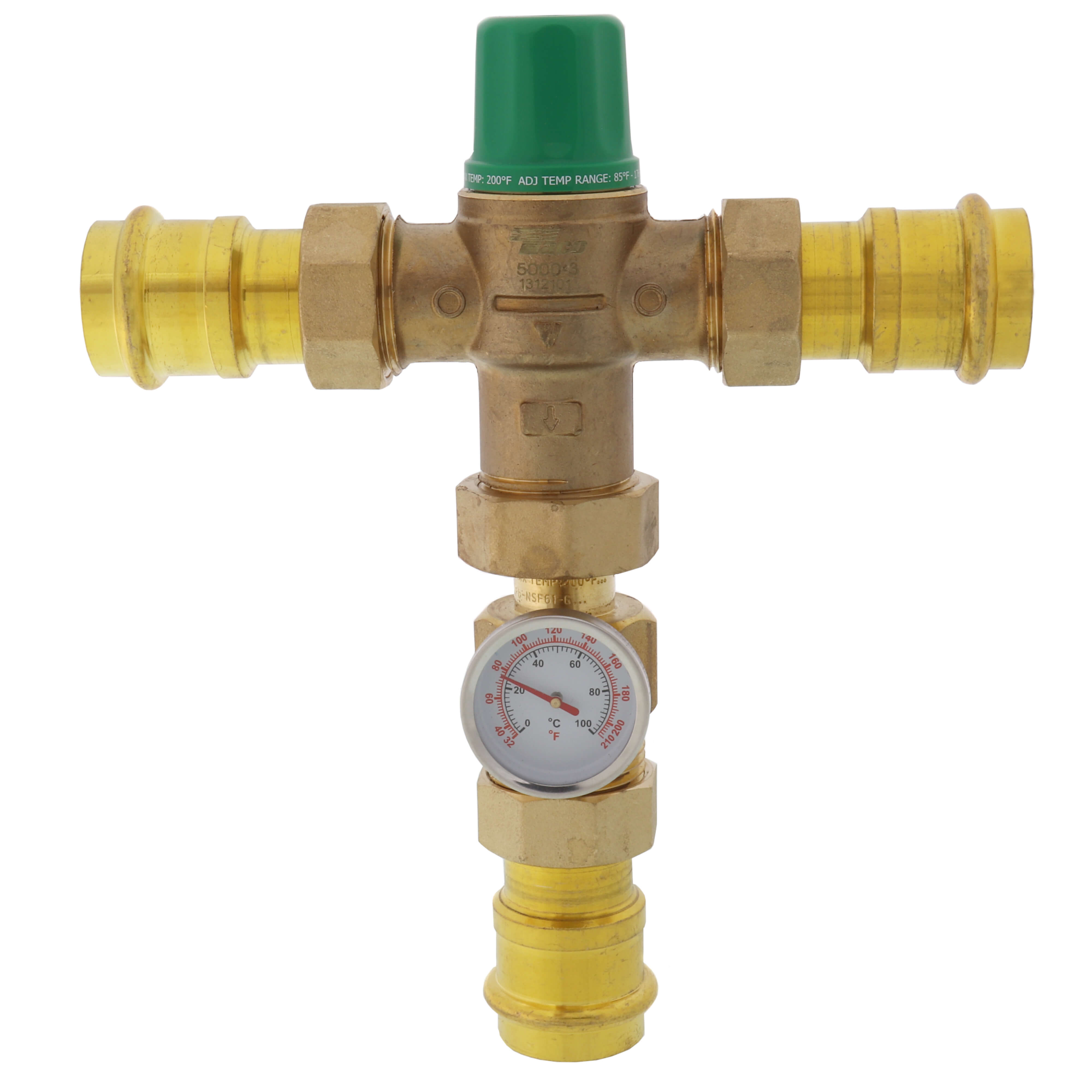 Mixing Valve with Gauge, Low Lead, 1 Inch Press