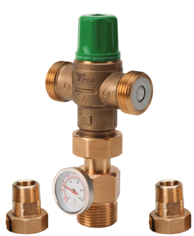 Mixing Valve with Gauge Low Lead, 1/2 Inch NPT Union