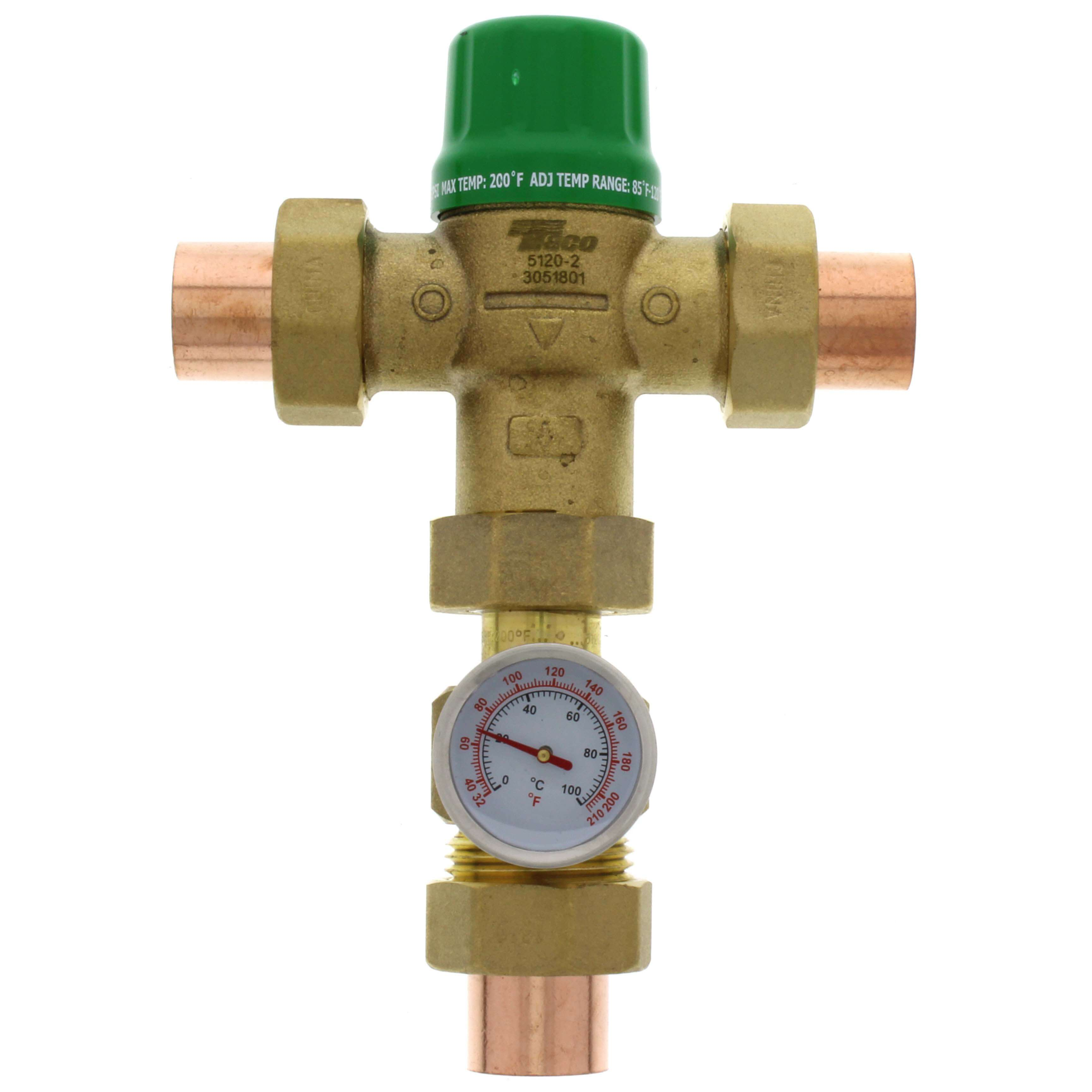 Mixing Valve with Gauge, Low Lead, 3/4 Inch Size