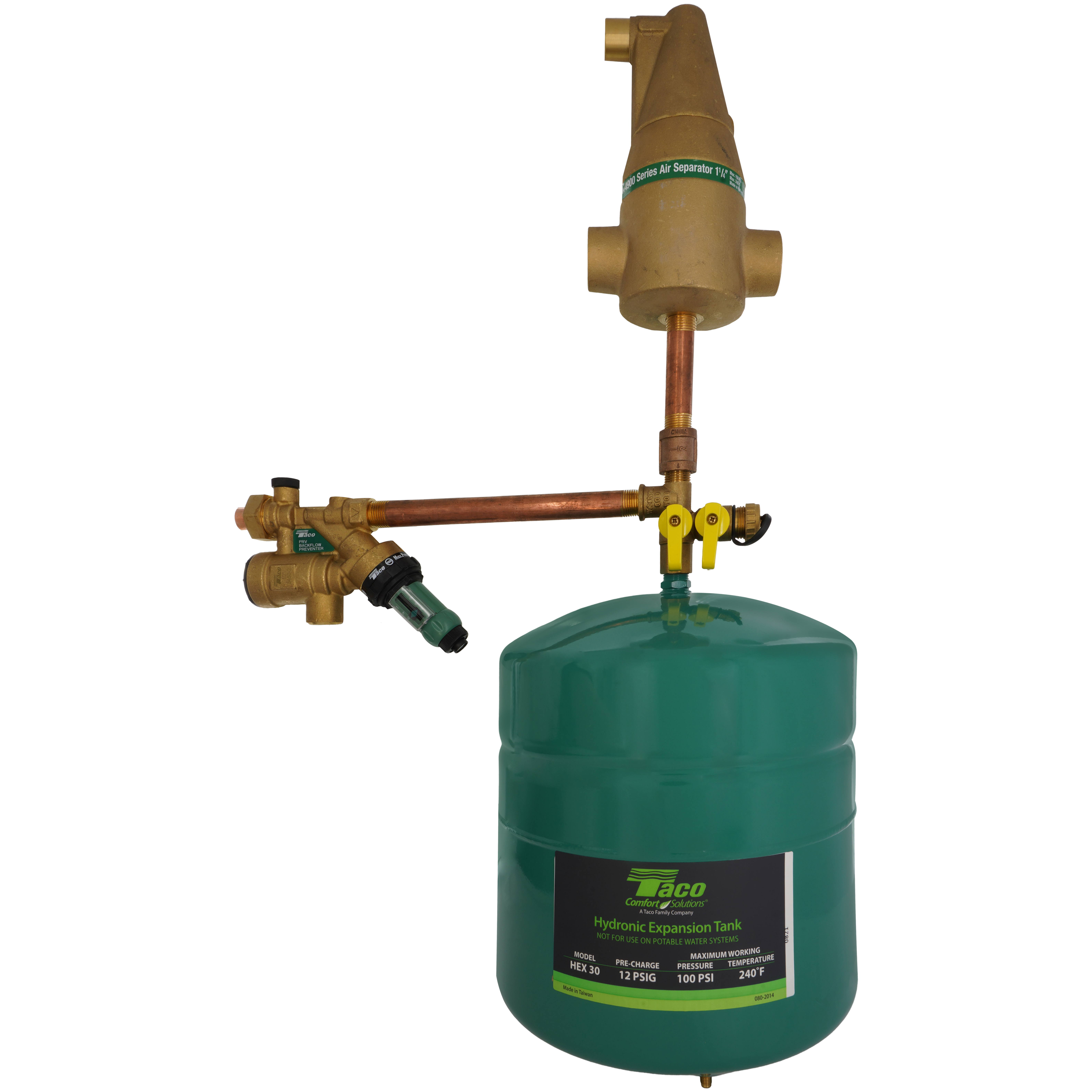 Boiler Trim Kit, Air Separator, Feed Valve, Backflow Preventer, 1-1/4 Inch Size