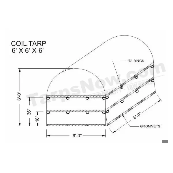 Coil Truck Tarps 18 Oz 6 Feet x 6 Feet x 6 Feet
