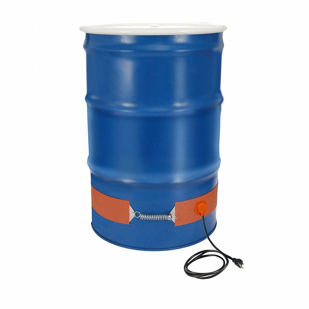 Silicone Rubber Drum Heater, 115 VAC, 1000 W, 50 Deg F, 8.7 A