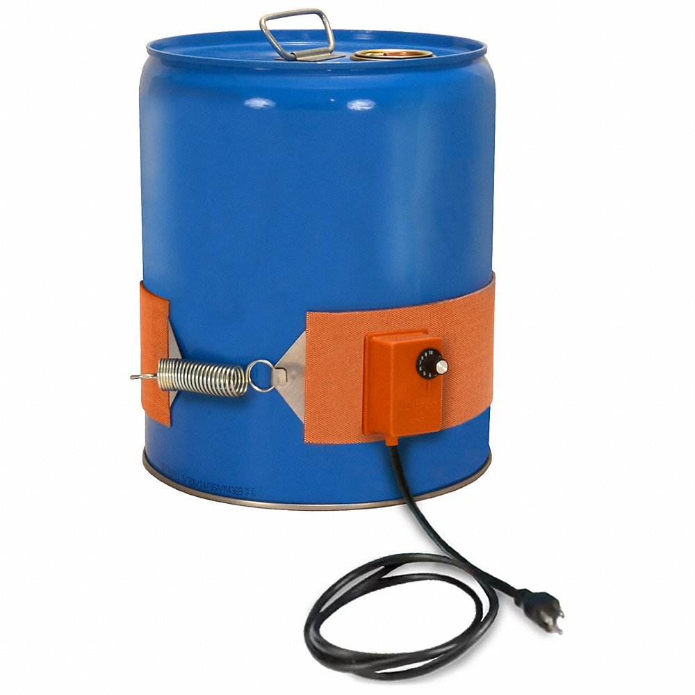 Silicone Rubber Drum Heater, 115 VAC, 550 W, 50-425 Deg F, 3.9 A