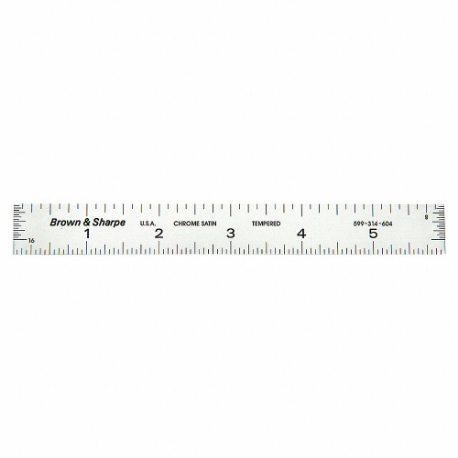 Ruler, 16ths/32nds/64ths/8ths, 6 Inch Length, Steel