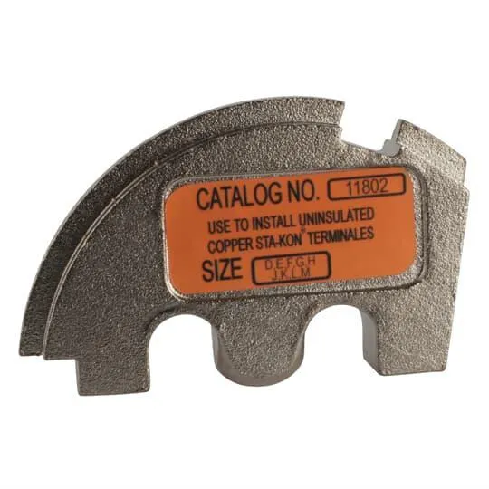 Lug Crimping Tool Die, Alloy Steel, Movable Indentor Die Type