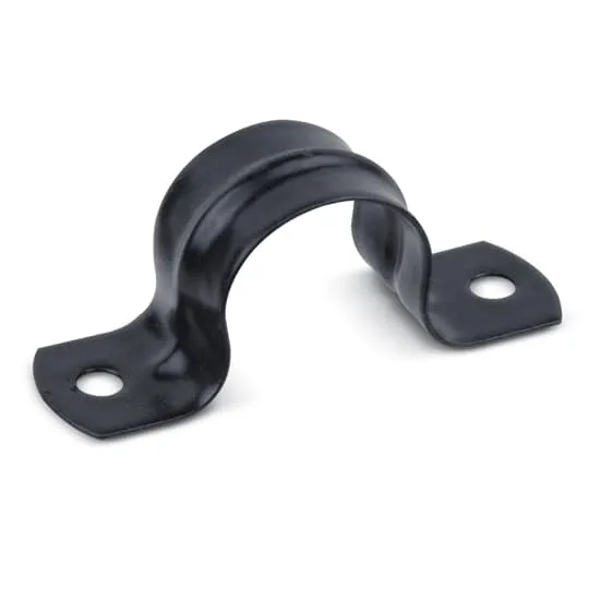 Ocal Pipe Strap, PVC Coated Finish, 2-Hole Type, Gray, Steel, Through Hole Mounting Type