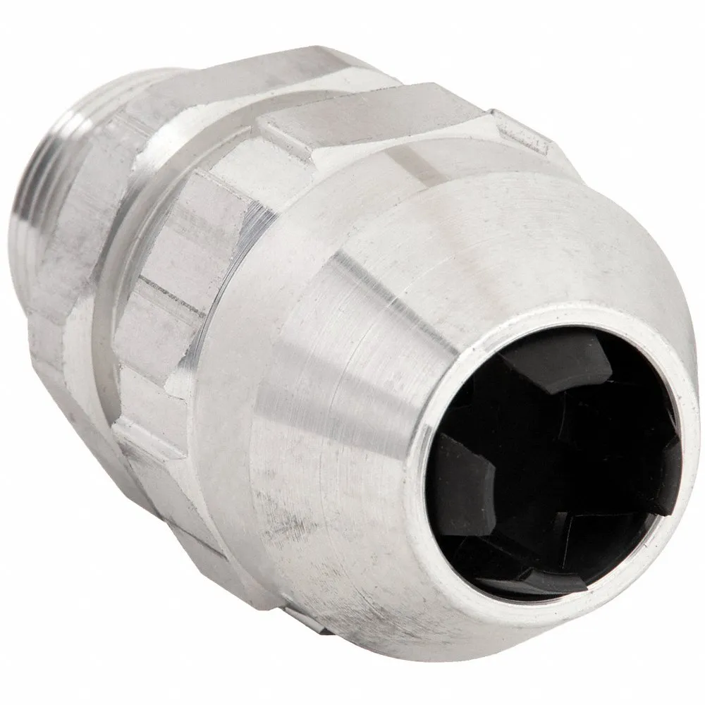 THOMAS & BETTS TCF150-140AL Cord Connector, Aluminum, 1 1/2 Inch MNPT, 1.14 To 1.40 Inch Cord Dia., Silver | BK9QPB 2FPH5