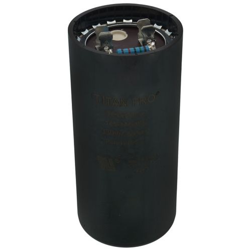 Start Capacitor, With Resistor, 330V, 145-174 MFD, Round, 4 3/8 in Height, 2 1/16 in Dia