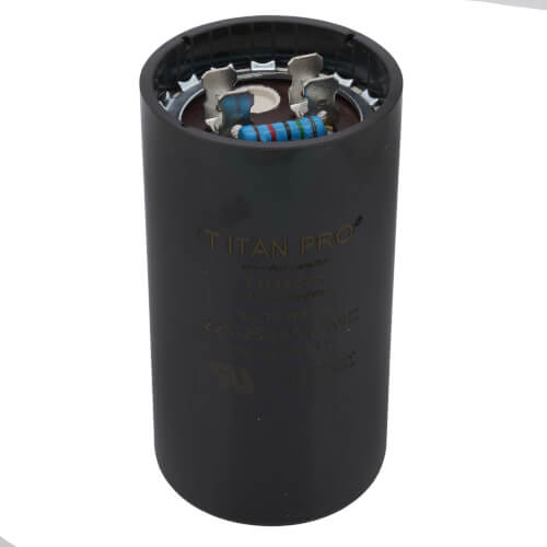 Start Capacitor, With Resistor, 220-250V, 88-108 MFD, Round, 3 3/8 in x 1 13/16 in Dia