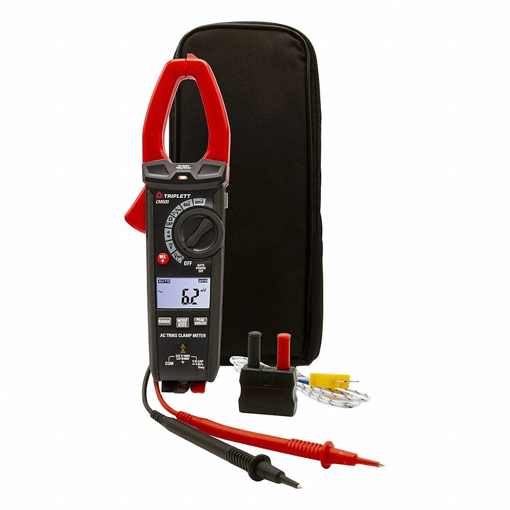 Clamp Meter, Clamp-Jaw, CAT III 600V, TRMS, 600 A Max AC Current, Included