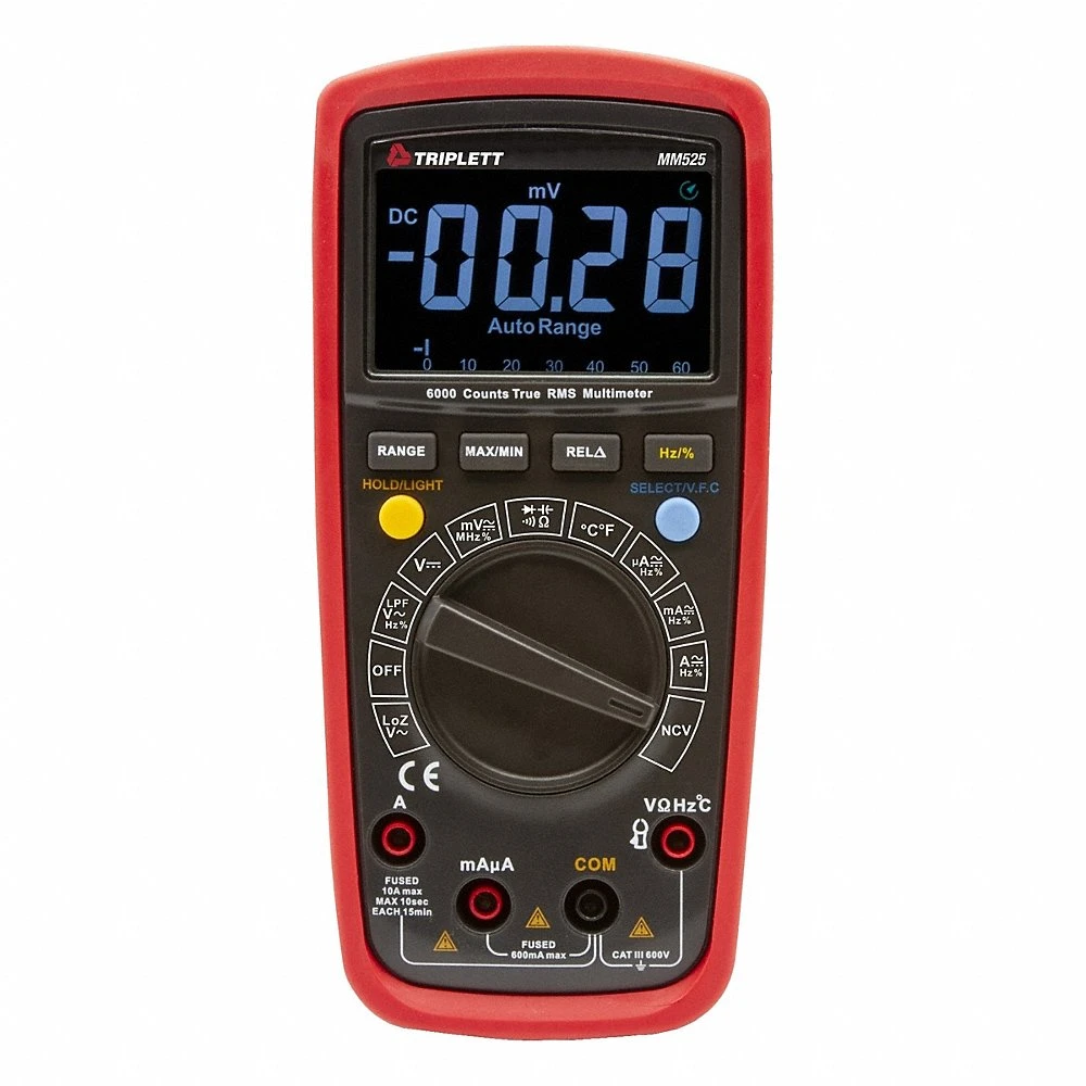 Digital Multimeter, CAT III 600V, TRMS, Yes, NIST, 600 V Max AC Volt Measurement